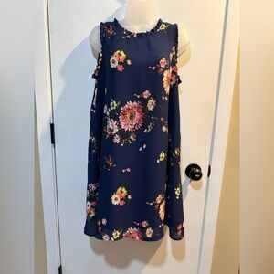 Floral Navy Midi Dress-#1148